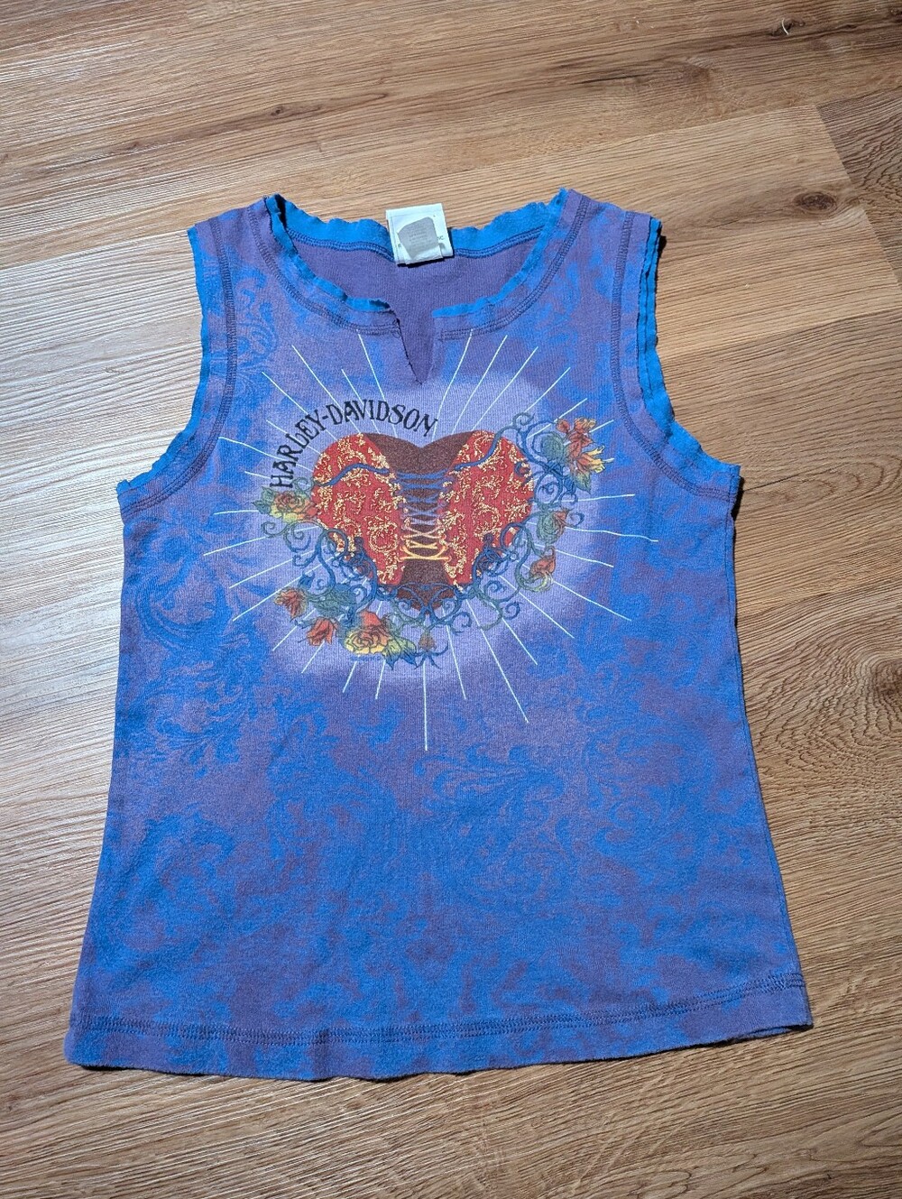 Harley Davidson Vintage Y2K Splitneck Tank Small
